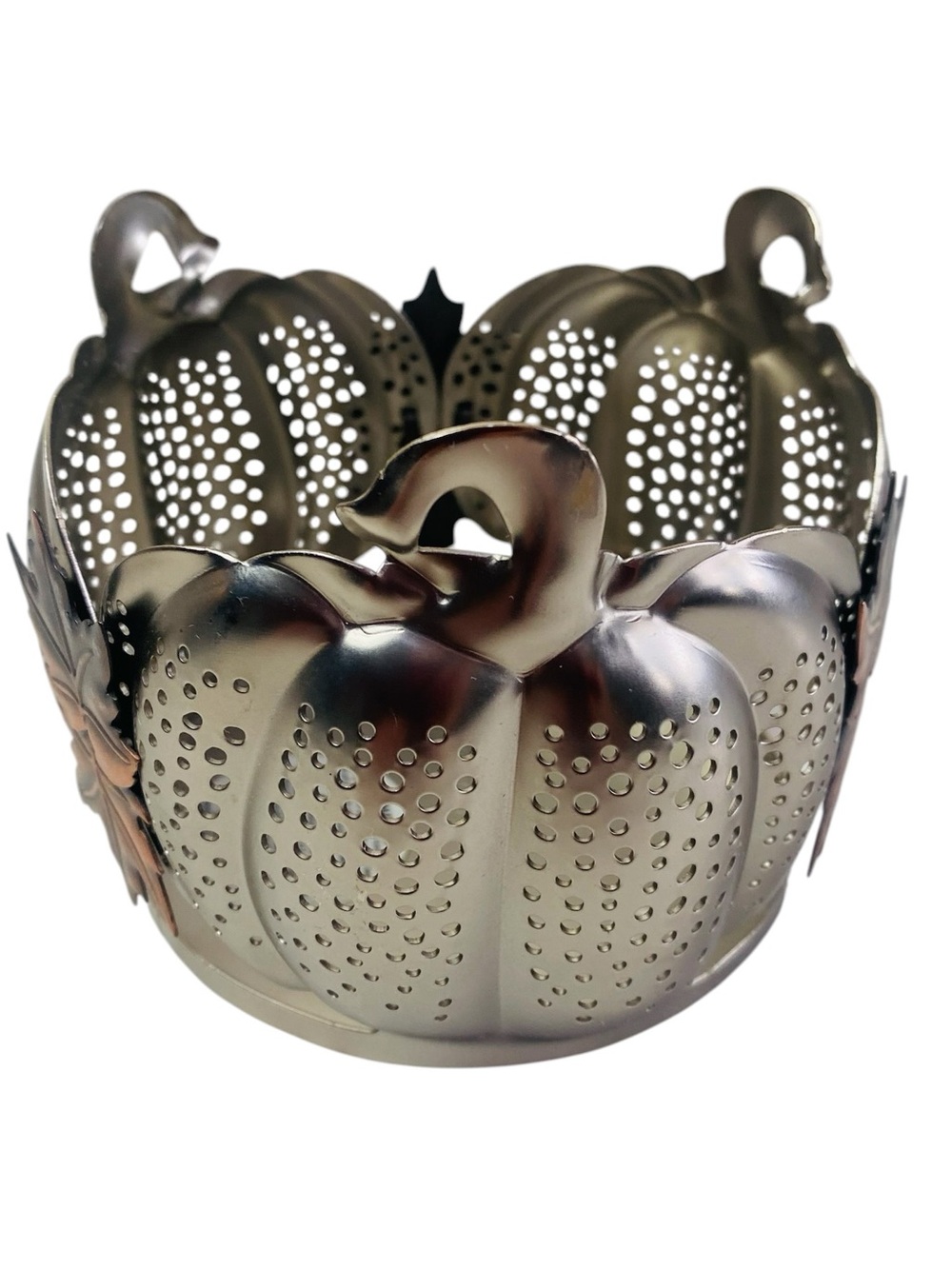 Bath & Body Works Pierced Pumpkin Leaf Fall 3 Wick Candle Holder
